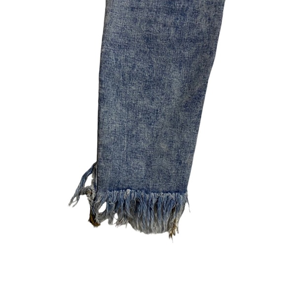 Free People Great Heights Acid Wash Fray Hem Skinny Jeans Stretch Distressed 27 - Picture 9 of 16